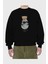 Teddy Bear I Need My Space Ön Baskılı Siyah Oversize Sweatshirt Erkek Kadın Bisiklet Yaka 2
