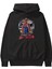 Spiderman Rock Ön Baskılı Siyah Oversize Kapüşonlu Sweatshirt Erkek Kadın 2