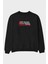 Tipi Tarlabaşı , Egosu Nişantaşı Ön Baskılı Siyah Oversize Sweatshirt Erkek Kadın Bisiklet Yaka 1