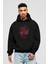 Spiderman (14) Ön Baskılı Siyah Oversize Kapüşonlu Sweatshirt Erkek Kadın 1