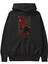Spiderman (8) Ön Baskılı Siyah Oversize Kapüşonlu Sweatshirt Erkek Kadın 2