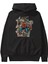 Spiderman Ön Baskılı Siyah Oversize Kapüşonlu Sweatshirt Erkek Kadın 2