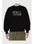 New York Street Ön Baskılı Siyah Oversize Sweatshirt Erkek Kadın Bisiklet Yaka 2