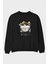 Dont Cry Bear Ön Baskılı Siyah Oversize Sweatshirt Erkek Kadın Bisiklet Yaka 1