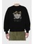 Dont Cry Bear Ön Baskılı Siyah Oversize Sweatshirt Erkek Kadın Bisiklet Yaka 2