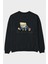 Teddy Bear Big Deal Arka Baskılı Siyah Oversize Sweatshirt Erkek Kadın Bisiklet Yaka 1