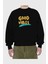 Good Vibes (2) Ön Baskılı Siyah Oversize Sweatshirt Erkek Kadın Bisiklet Yaka 2