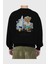 Teddy Bear Surf Club Arka Baskılı Siyah Oversize Sweatshirt Erkek Kadın Bisiklet Yaka 2