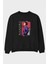 Jaeger Ön Baskılı Siyah Oversize Sweatshirt Erkek Kadın Bisiklet Yaka 1