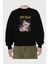 Just Relax Teddy Bear Ön Baskılı Siyah Oversize Sweatshirt Erkek Kadın Bisiklet Yaka 2