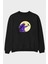 Astropaint Ön Baskılı Siyah Oversize Sweatshirt Erkek Kadın Bisiklet Yaka 1