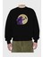 Astropaint Ön Baskılı Siyah Oversize Sweatshirt Erkek Kadın Bisiklet Yaka 2