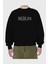 Berlin Ön Baskılı Siyah Oversize Sweatshirt Erkek Kadın Bisiklet Yaka 2