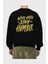 Word Hard Yazılı Arka Baskılı Siyah Oversize Sweatshirt Erkek Kadın Bisiklet Yaka 2