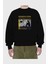 Generation Yazılı Ön Baskılı Siyah Oversize Sweatshirt Erkek Kadın Bisiklet Yaka 2
