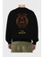 The Bear 2 Arka Baskılı Siyah Oversize Sweatshirt Erkek Kadın Bisiklet Yaka 2