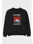 Fujiyama Japan Ön Baskılı Siyah Oversize Sweatshirt Erkek Kadın Bisiklet Yaka 1