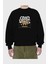 Good Vibes Yazılı 4 Ön Baskılı Siyah Oversize Sweatshirt Erkek Kadın Bisiklet Yaka 2
