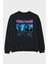 Streetwear Visionary Arka Baskılı Siyah Oversize Sweatshirt Erkek Kadın Bisiklet Yaka 1