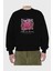 Love Is Divine Bear Ön Baskılı Siyah Oversize Sweatshirt Erkek Kadın Bisiklet Yaka 2