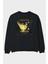 Summer Vibes Yazılı Arka Baskılı Siyah Oversize Sweatshirt Erkek Kadın Bisiklet Yaka 1