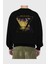 Summer Vibes Yazılı Arka Baskılı Siyah Oversize Sweatshirt Erkek Kadın Bisiklet Yaka 2