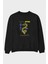Borcelle Apparel Yazılı Ön Baskılı Siyah Oversize Sweatshirt Erkek Kadın Bisiklet Yaka 1