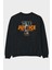 The Justice Arka Baskılı Siyah Oversize Sweatshirt Erkek Kadın Bisiklet Yaka 1