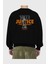 The Justice Arka Baskılı Siyah Oversize Sweatshirt Erkek Kadın Bisiklet Yaka 2