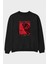 Illusion Streetwear Ön Baskılı Siyah Oversize Sweatshirt Erkek Kadın Bisiklet Yaka 1