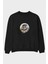 Bird Pilot Ön Baskılı Siyah Oversize Sweatshirt Erkek Kadın Bisiklet Yaka 1