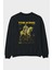 The King Yazılı Arka Baskılı Siyah Oversize Sweatshirt Erkek Kadın Bisiklet Yaka 1