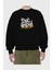 Istanbul Yazılı Ön Baskılı Siyah Oversize Sweatshirt Erkek Kadın Bisiklet Yaka 2