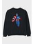 Star And Stripes Hero Arka Baskılı Siyah Oversize Sweatshirt Erkek Kadın Bisiklet Yaka 1