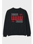 Zurich Arka Baskılı Siyah Oversize Sweatshirt Erkek Kadın Bisiklet Yaka 1