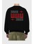 Zurich Arka Baskılı Siyah Oversize Sweatshirt Erkek Kadın Bisiklet Yaka 2