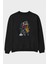 Back To The Beat Ön Baskılı Siyah Oversize Sweatshirt Erkek Kadın Bisiklet Yaka 1