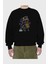 Back To The Beat Ön Baskılı Siyah Oversize Sweatshirt Erkek Kadın Bisiklet Yaka 2