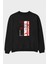 Authentic Art Ön Baskılı Siyah Oversize Sweatshirt Erkek Kadın Bisiklet Yaka 1