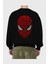 Spiderman Arka Baskılı Siyah Oversize Sweatshirt Erkek Kadın Bisiklet Yaka 2
