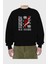 Economic Freedom Ön Baskılı Siyah Oversize Sweatshirt Erkek Kadın Bisiklet Yaka 2