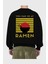 You Had Me At Ramen Yazılı Arka Baskılı Siyah Oversize Sweatshirt Erkek Kadın Bisiklet Yaka 2