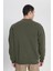Loose Fit Rahat Kesim Bisiklet Yaka Zeytin Yeşili Sweatshirt 5