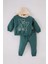 Erkek Bebek 2'li Takım Kapüşonlu Baskılı Sweatshirt Beli Lastikli Eşofman Altı D6876A524WN 1