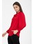 Büzgü Kol Fularlı Gömlek Kırmızı 4