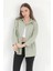 Kadın Yeşil Uzun Kollu Basic Pamuklu Oversize Gömlek - 3900 3