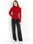 Kadın Kırmızı Balıkçı Yaka Fitilli Triko Body - 4054-3 5