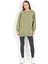 Kadın Yeşil Üç İplik Pamuklu Ribanalı Bisiklet Yaka Oversize Sweatshirt - 2523 1