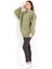 Kadın Yeşil Üç İplik Pamuklu Ribanalı Bisiklet Yaka Oversize Sweatshirt - 2523 3