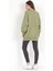 Kadın Yeşil Üç İplik Pamuklu Ribanalı Bisiklet Yaka Oversize Sweatshirt - 2523 4